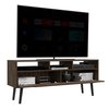 Tuhome Oslo Tv Stand for TV's up 51 in. Two Drawers, Four Legs, Three Open Shelves, Dark Walnut RLC6708